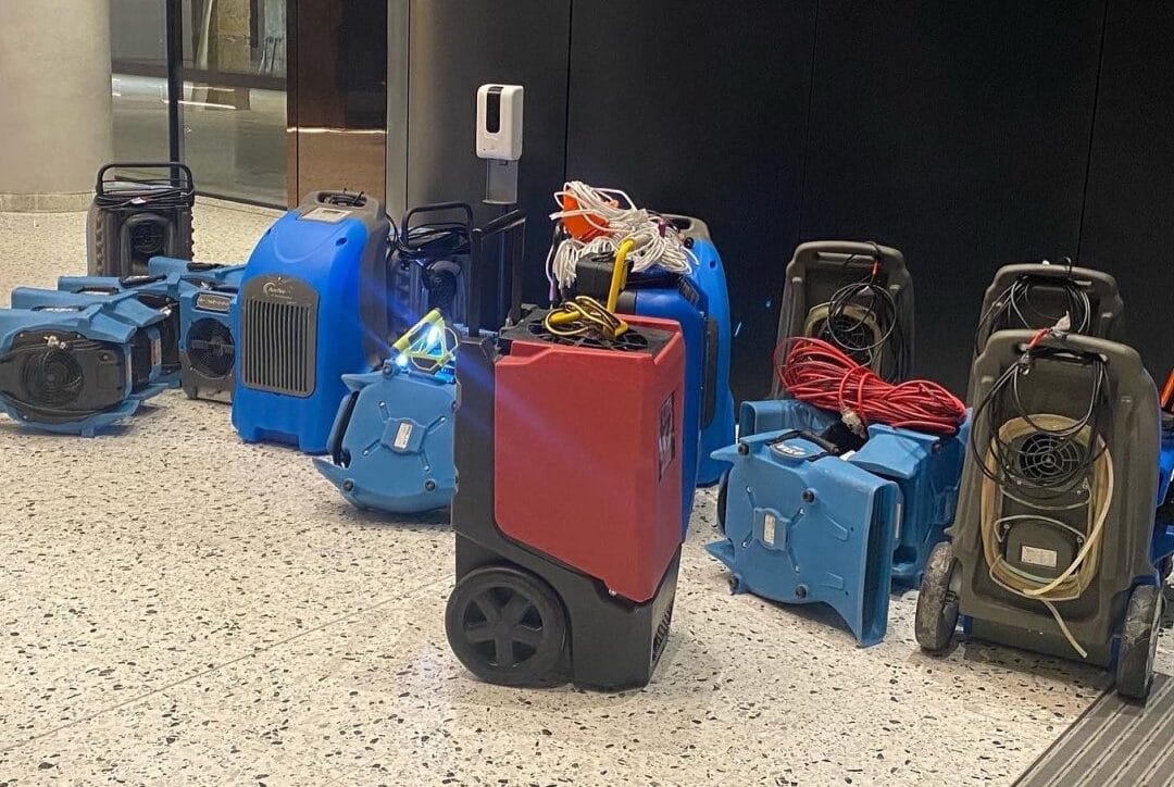 Air movers and dehumidifiers for drying equipment hire Sydney