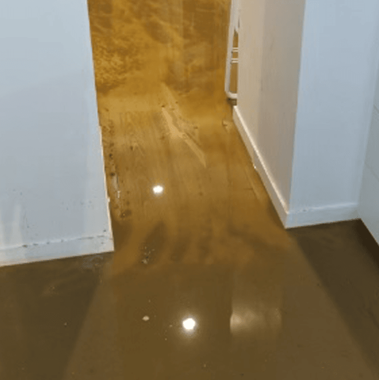 Emergency water extraction after plumbing leak
